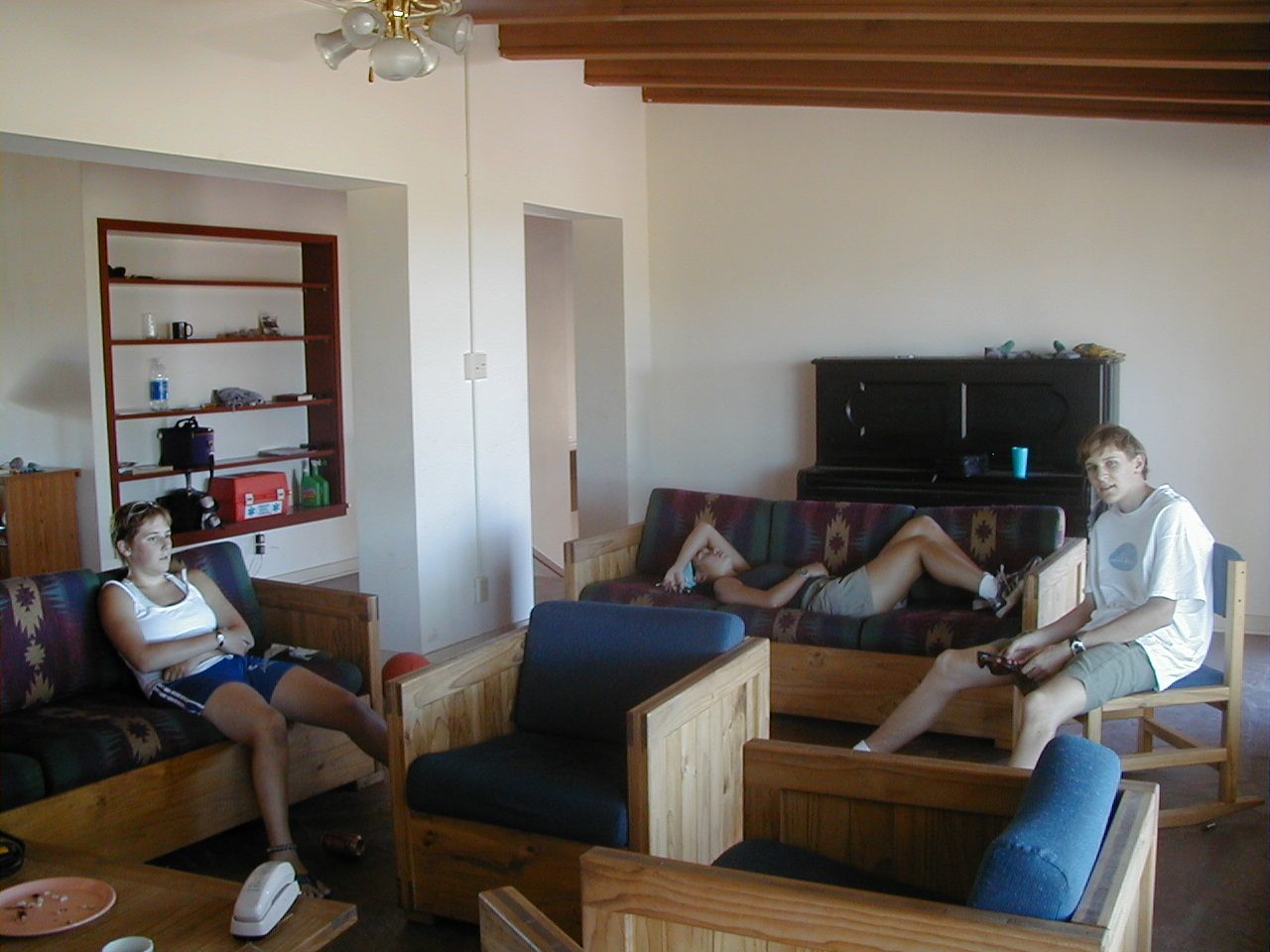 Catherine, maybe Jordan (?) and Matt Drewes full of pith and vinegar.  Taking a break during one...